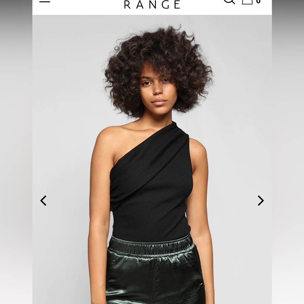 The Range One shoulder Ribbed tank